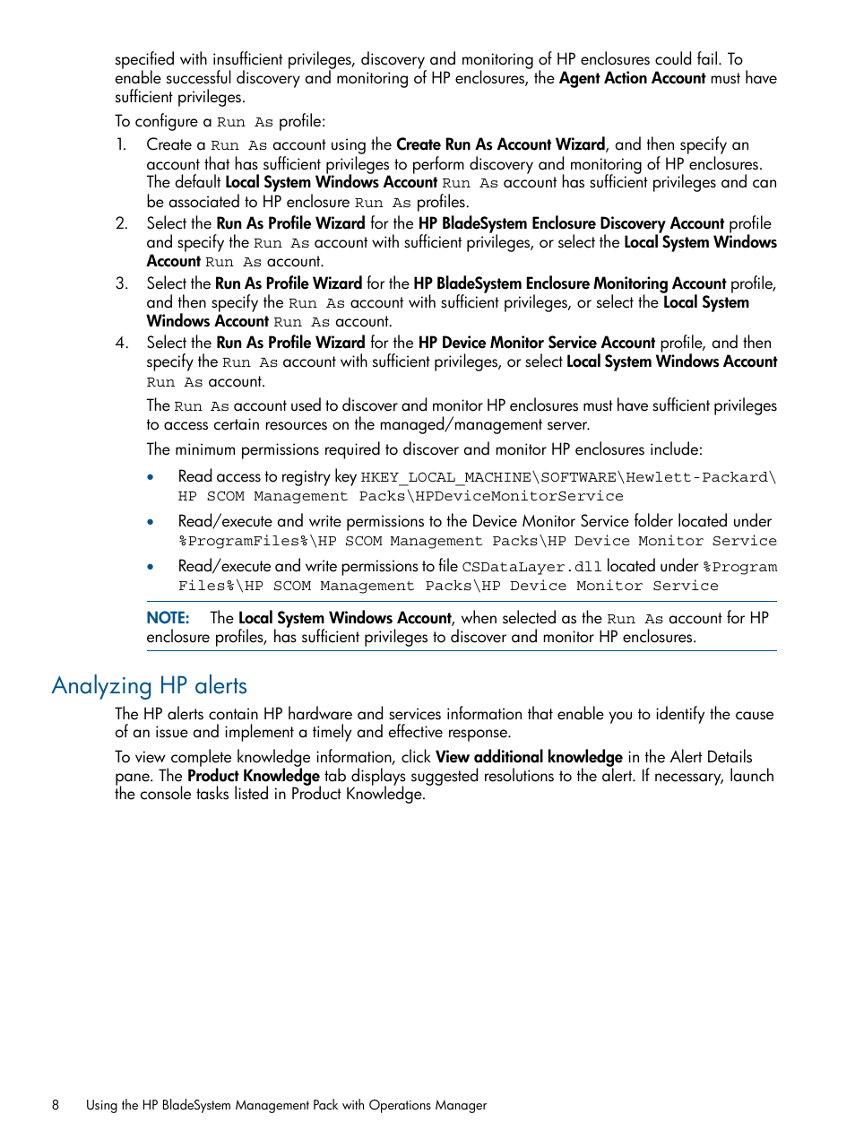 Analyzing hp alerts | HP OneView for Microsoft System Center User Manual | Page 8 / 33