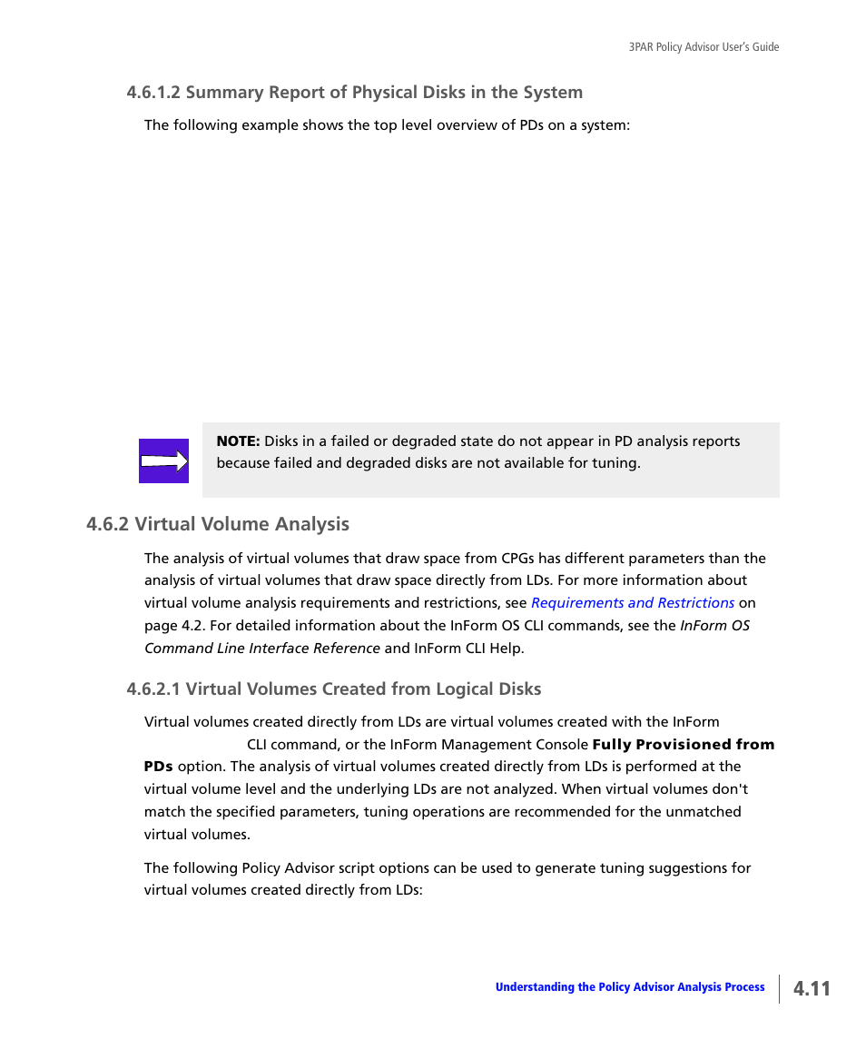 2 virtual volume analysis, Virtual volume analysis | HP 3PAR Policy Manager Software User Manual | Page 27 / 46