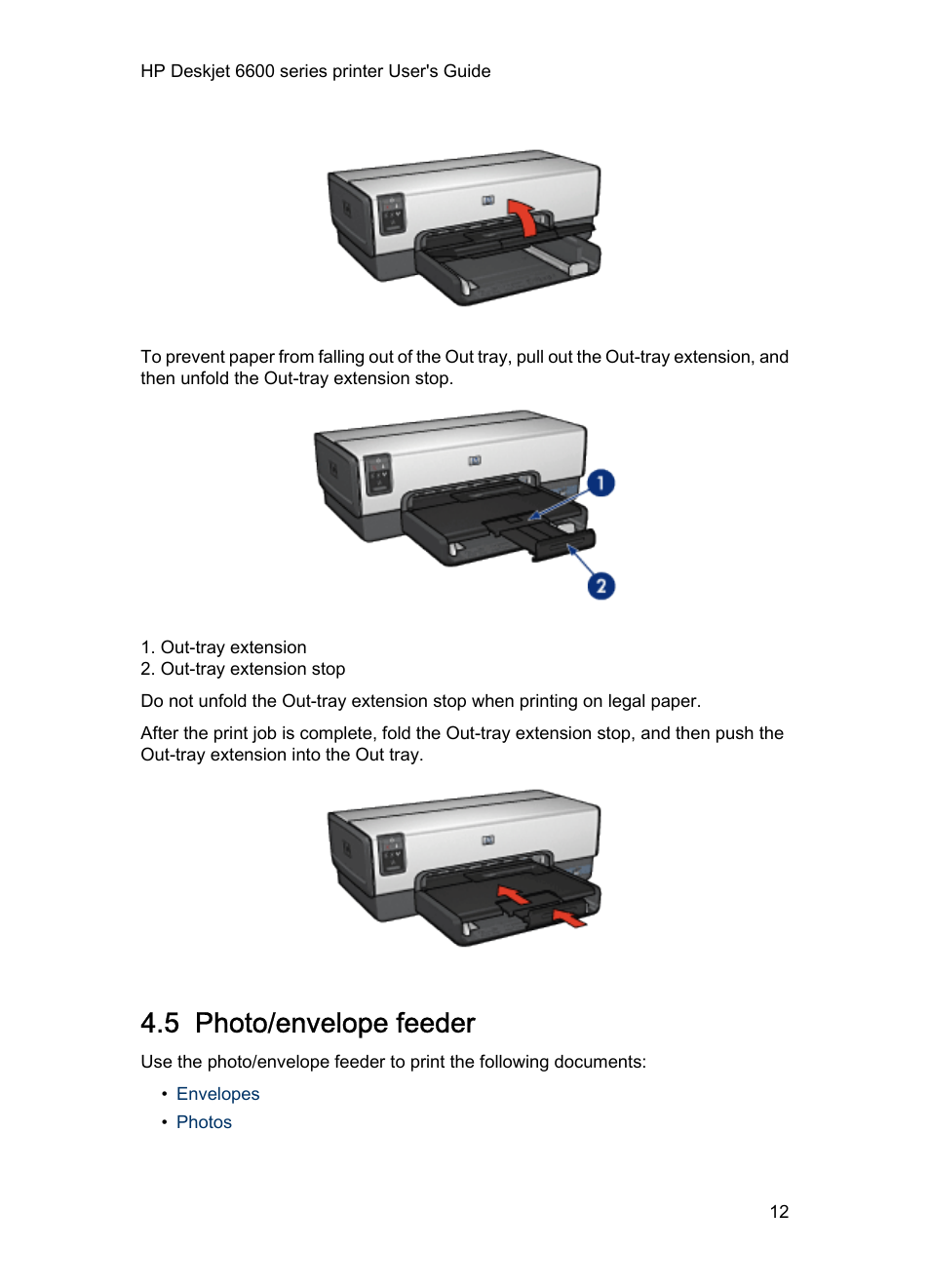 5 photo/envelope feeder, Photo/envelope feeder | HP Deskjet 6620 Color Inkjet Printer User Manual | Page 12 / 157