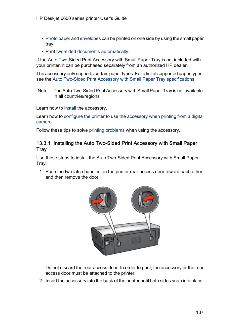 HP Deskjet 6620 Color Inkjet Printer User Manual | Page 137 / 157