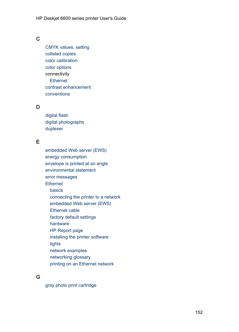 HP Deskjet 6620 Color Inkjet Printer User Manual | Page 152 / 157