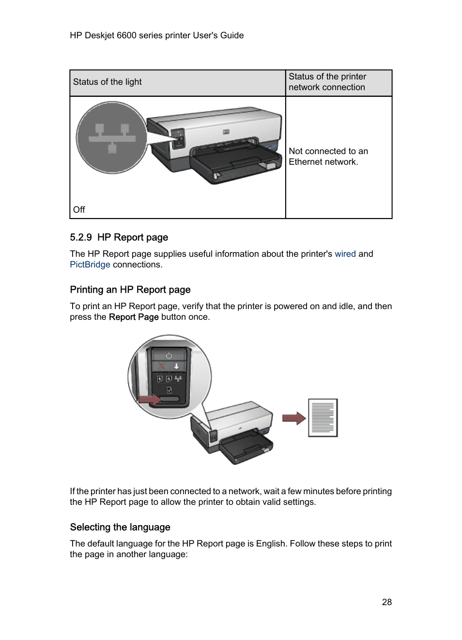 Selecting the language | HP Deskjet 6620 Color Inkjet Printer User Manual | Page 28 / 157