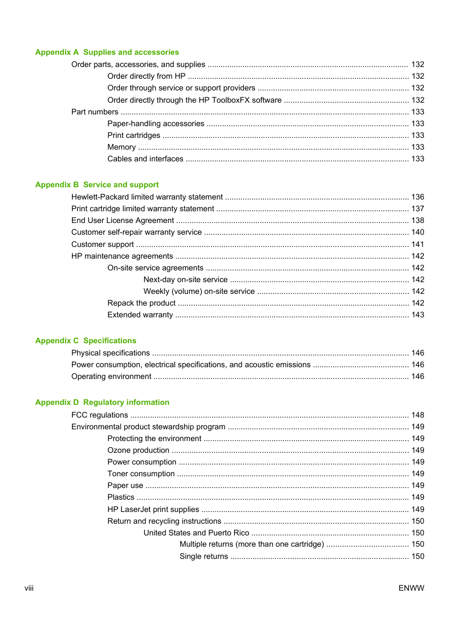 HP LaserJet P2055dn User Manual | Page 10 / 176