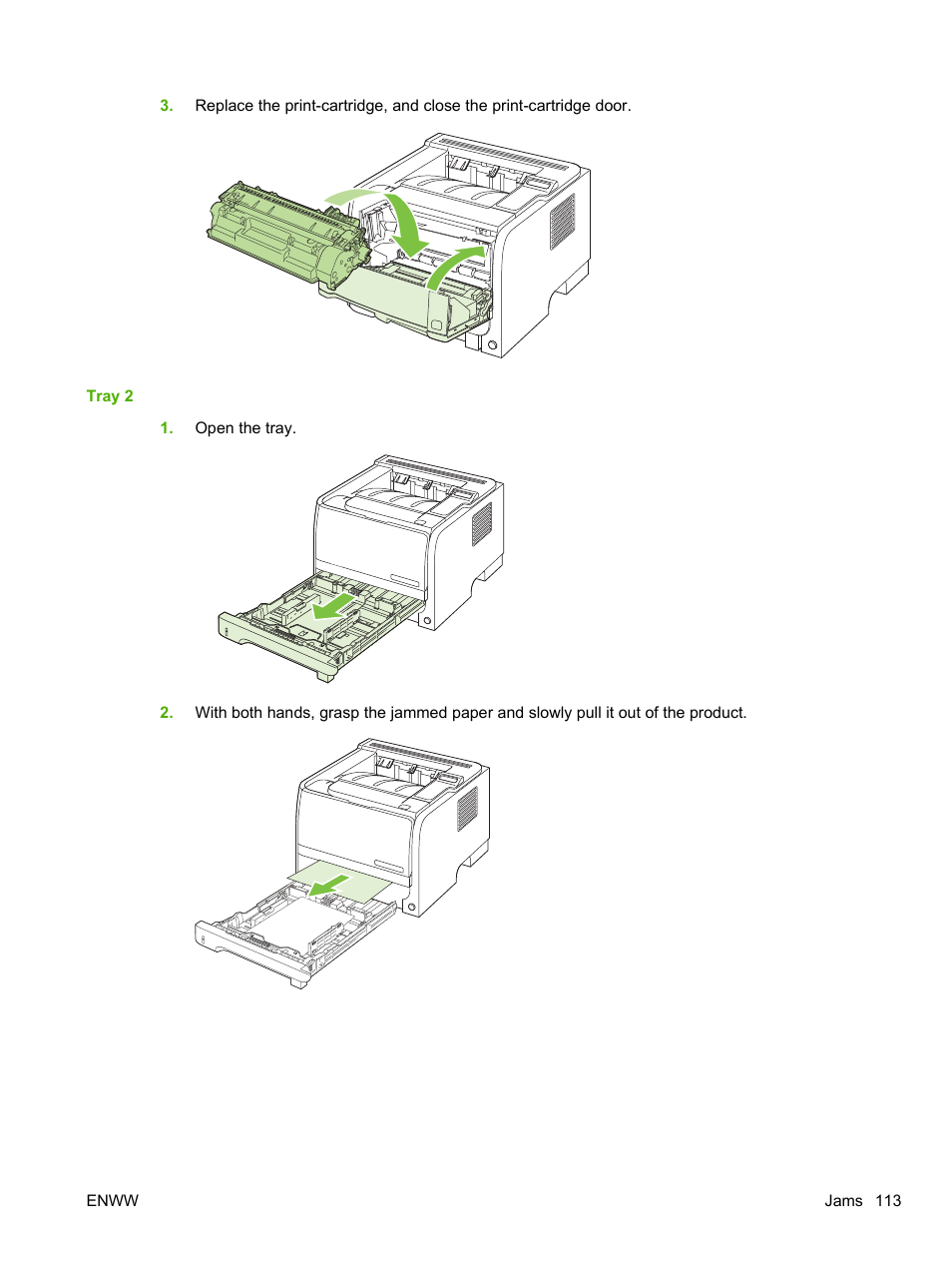 Tray 2 | HP LaserJet P2055dn User Manual | Page 125 / 176