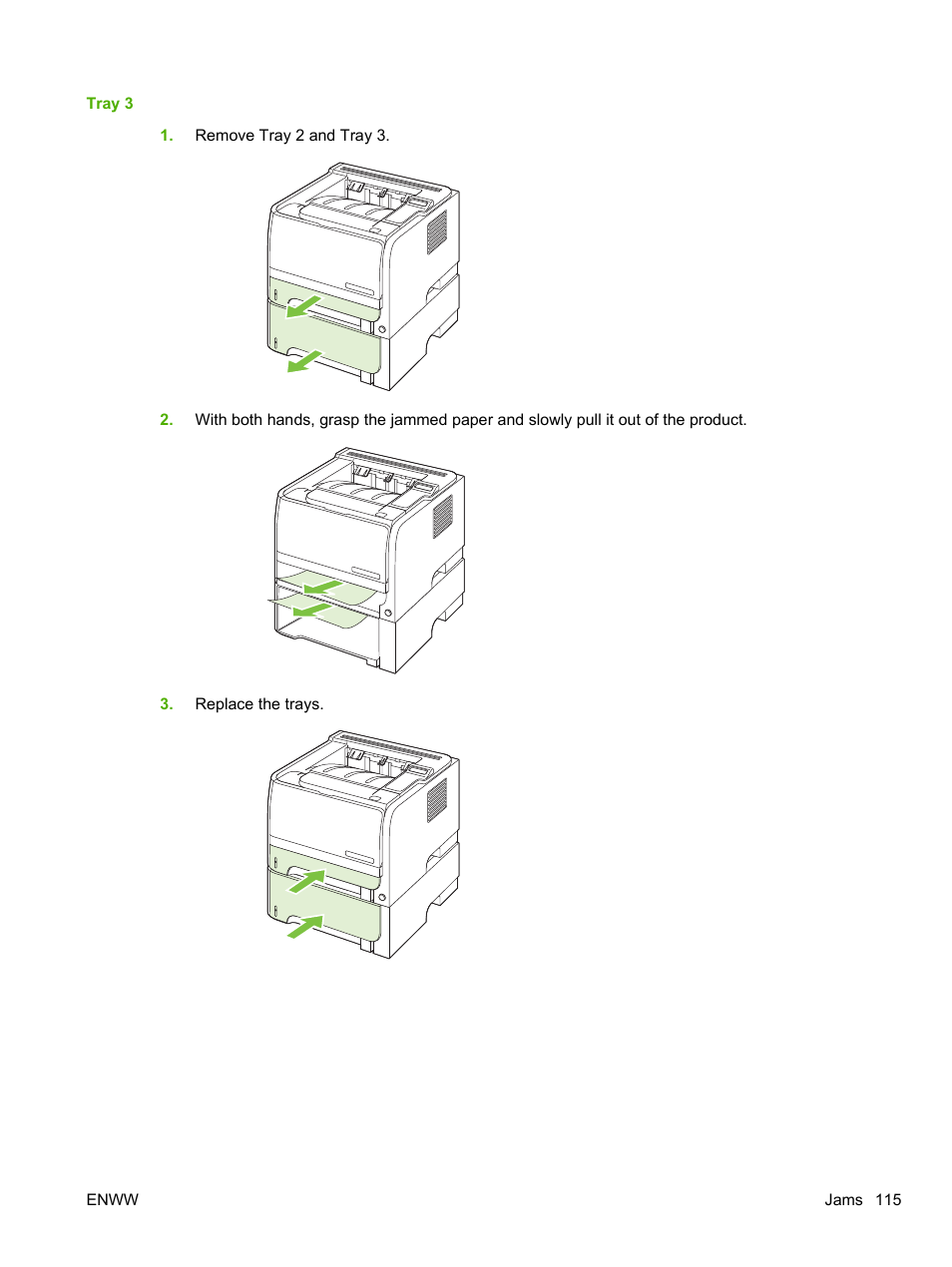 Tray 3 | HP LaserJet P2055dn User Manual | Page 127 / 176