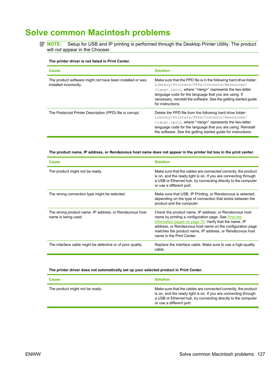 Solve common macintosh problems | HP LaserJet P2055dn User Manual | Page 139 / 176