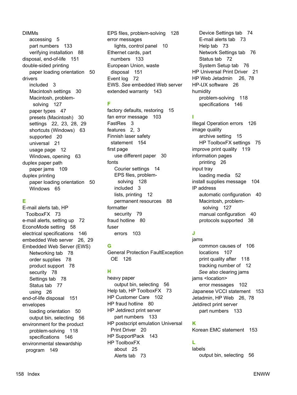 HP LaserJet P2055dn User Manual | Page 170 / 176