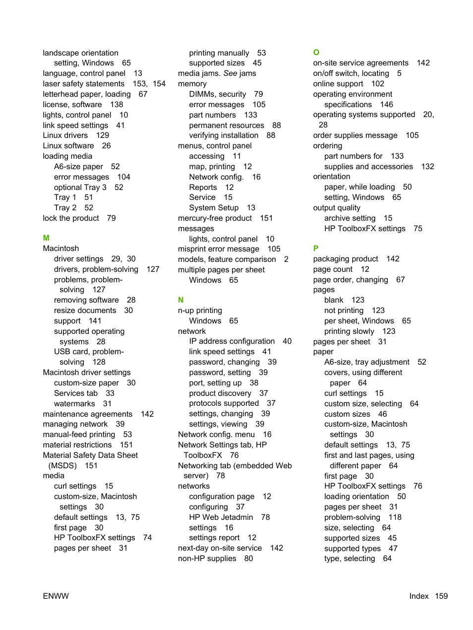 HP LaserJet P2055dn User Manual | Page 171 / 176