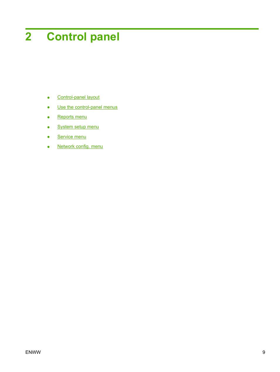 Control panel, 2 control panel, 2control panel | HP LaserJet P2055dn User Manual | Page 21 / 176