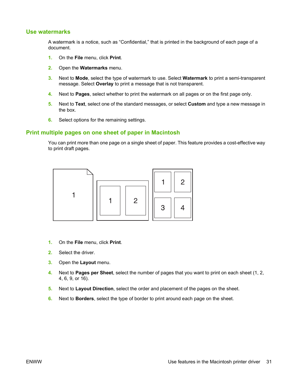 Use watermarks | HP LaserJet P2055dn User Manual | Page 43 / 176