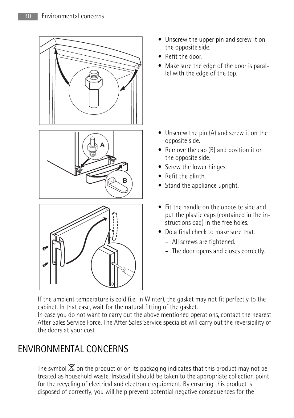 Environmental concerns | AEG A42000GNW0 User Manual | Page 30 / 64