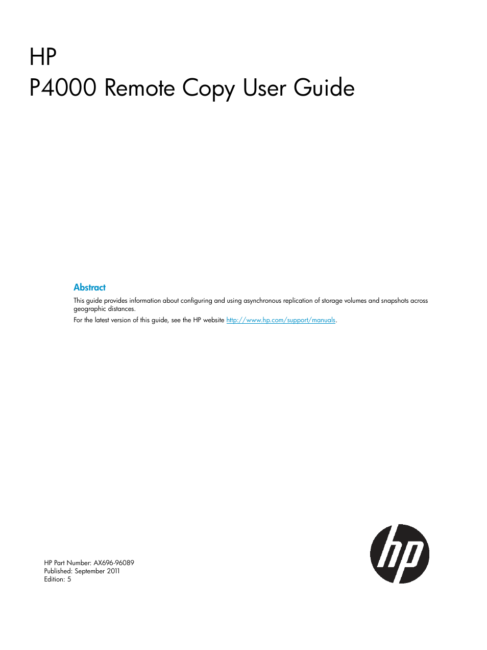 HP LeftHand P4000 Virtual SAN Appliance Software User Manual | 57 pages