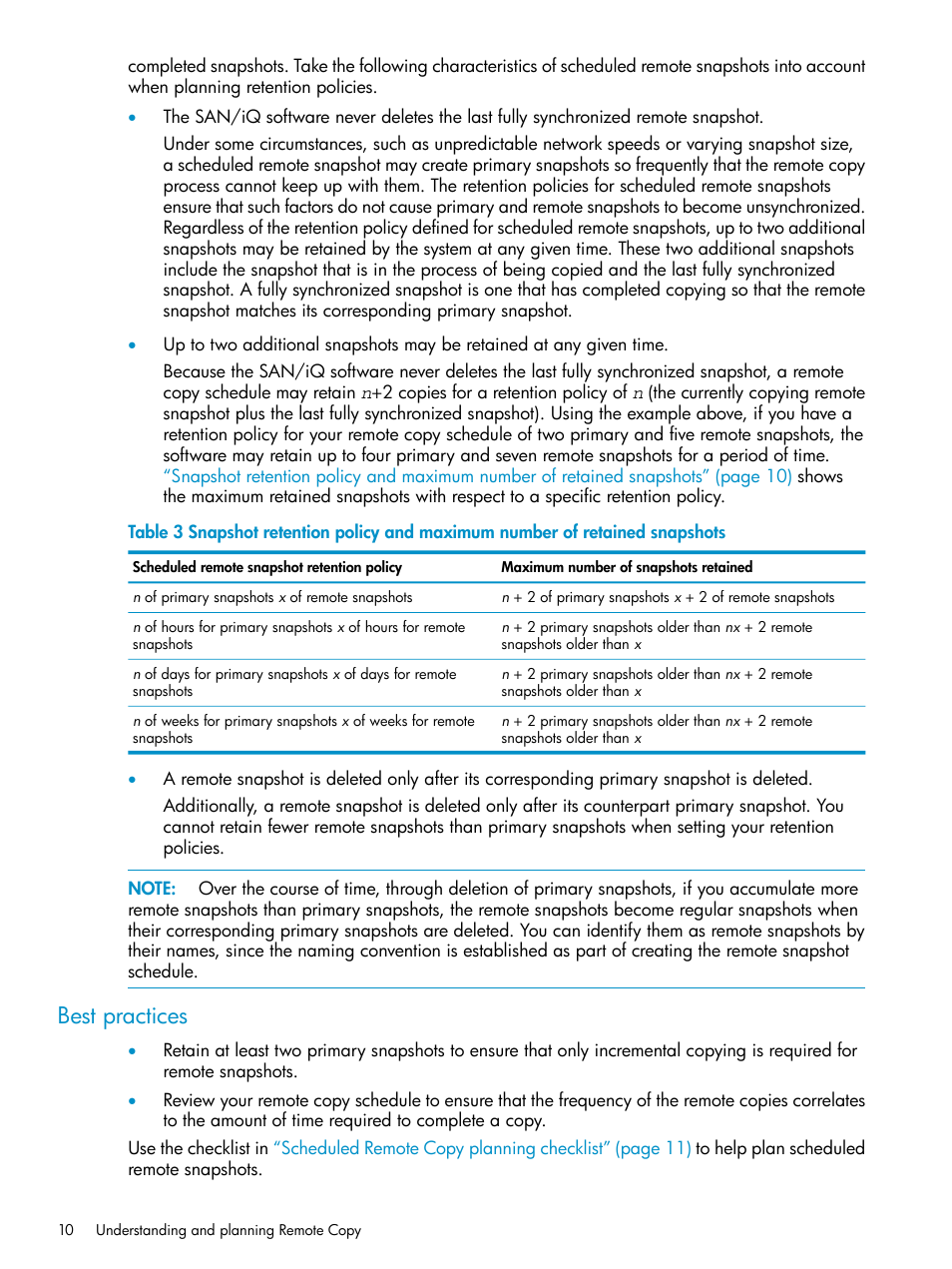 Best practices | HP LeftHand P4000 Virtual SAN Appliance Software User Manual | Page 10 / 57