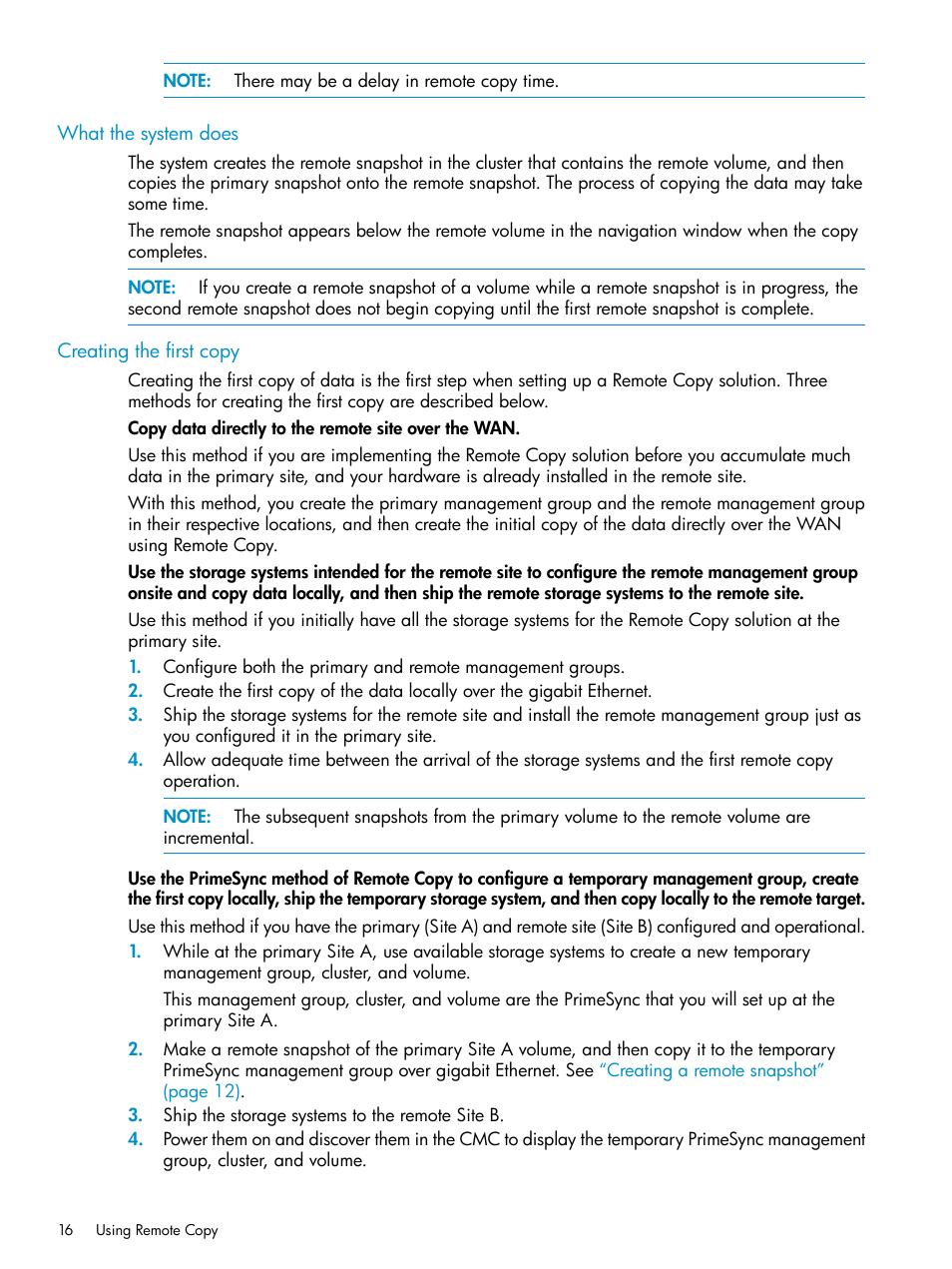 What the system does, Creating the first copy | HP LeftHand P4000 Virtual SAN Appliance Software User Manual | Page 16 / 57