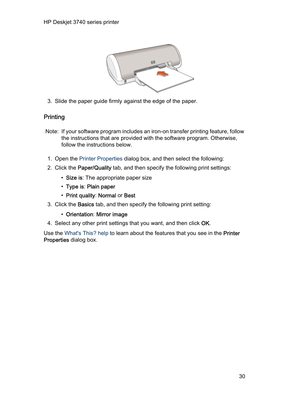 Printing | HP Deskjet 3745 Color Inkjet Printer User Manual | Page 30 / 73