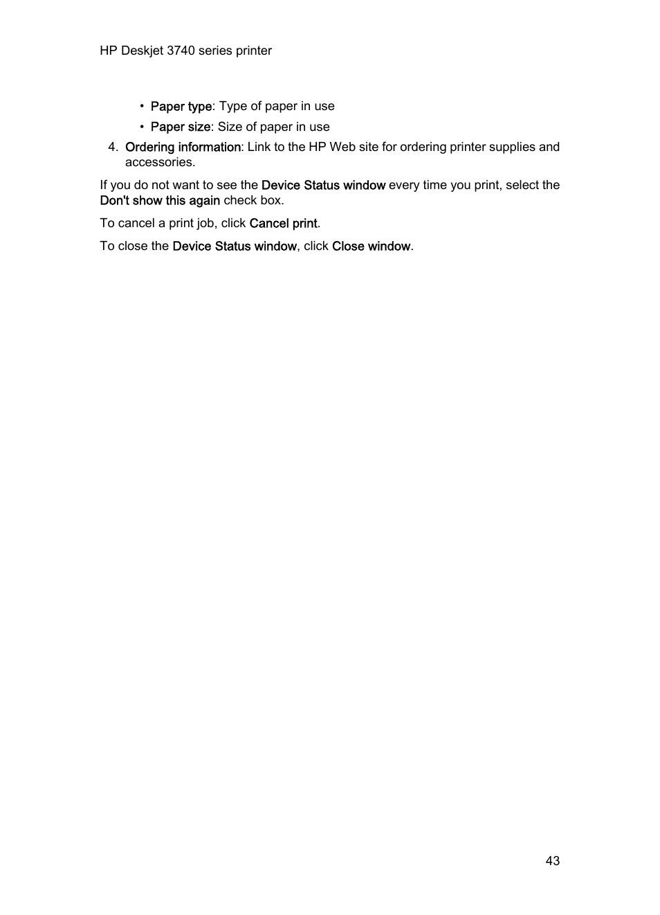 HP Deskjet 3745 Color Inkjet Printer User Manual | Page 43 / 73
