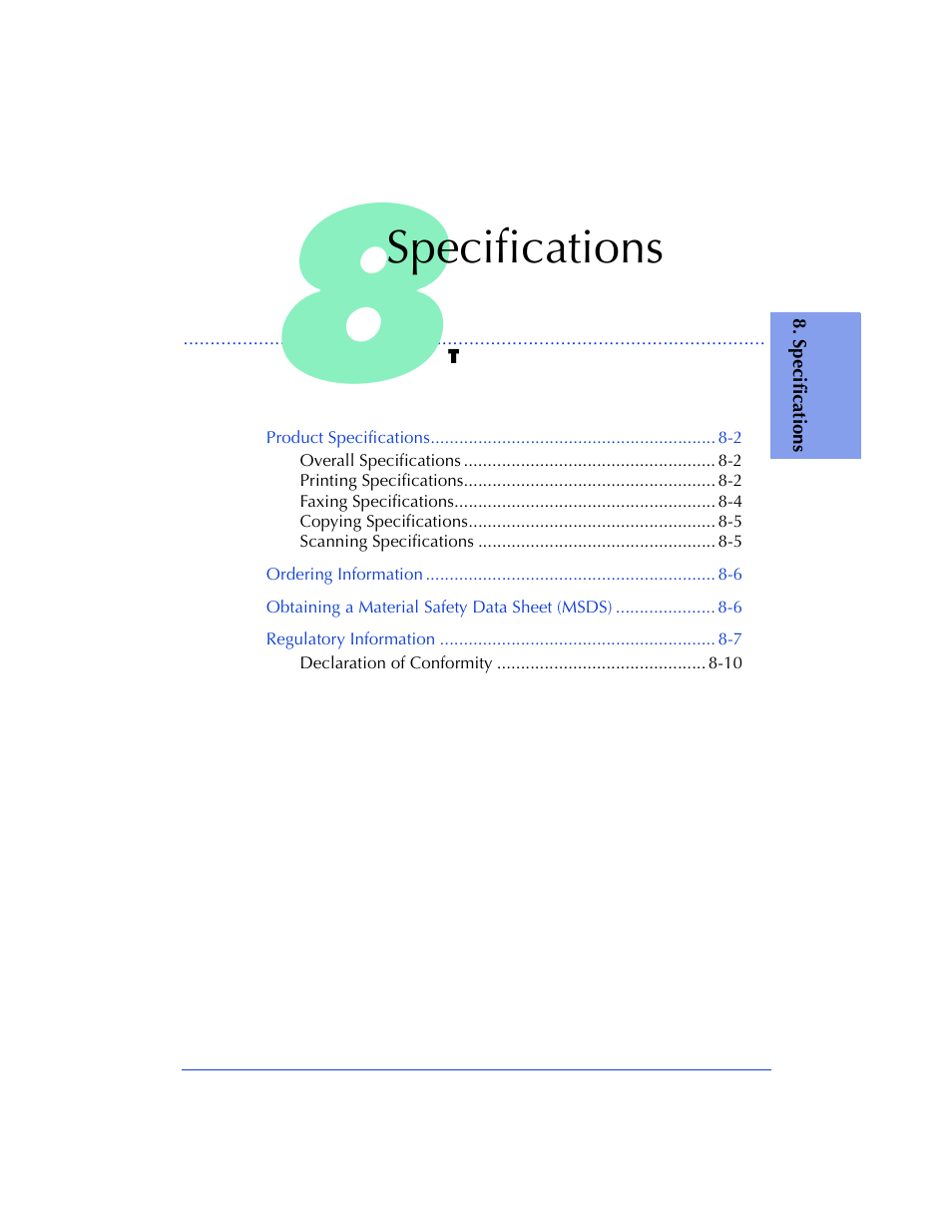 Specifications | HP Officejet 600 All-in-One Printer User Manual | Page 121 / 140