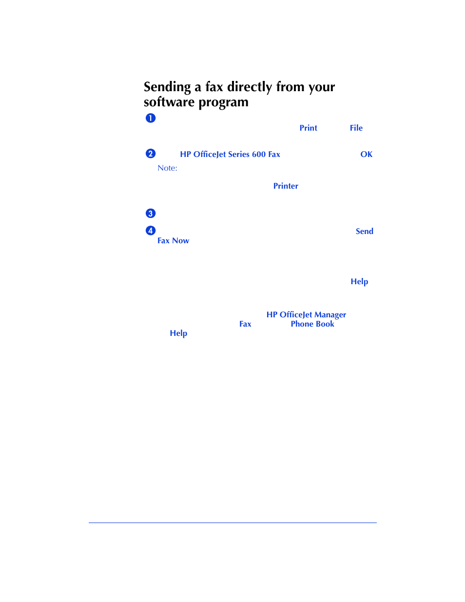 Sending a fax directly from your software program | HP Officejet 600 All-in-One Printer User Manual | Page 40 / 140
