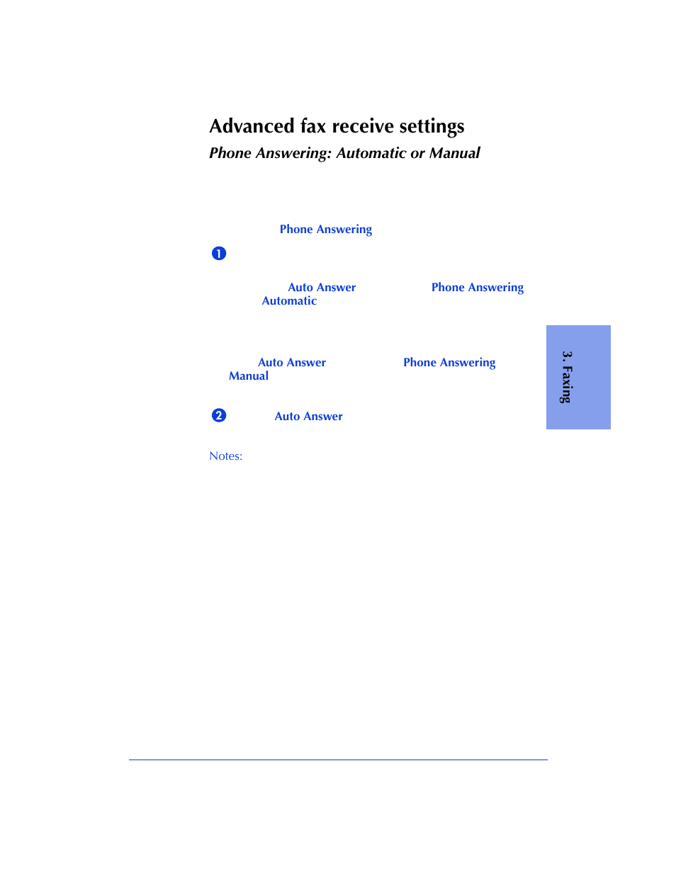 Advanced fax receive settings, Phone answering: automatic or manual | HP Officejet 600 All-in-One Printer User Manual | Page 65 / 140