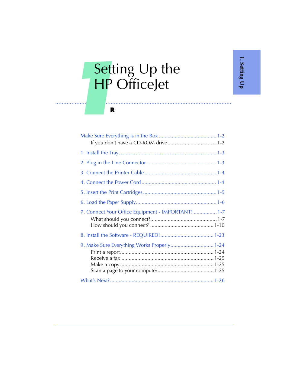 Setting up the hp officejet | HP Officejet 600 All-in-One Printer User Manual | Page 9 / 140
