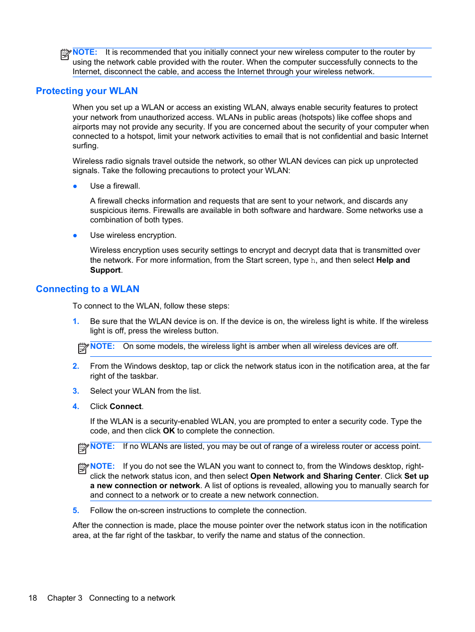 Protecting your wlan, Connecting to a wlan, Protecting your wlan connecting to a wlan | HP Pavilion TouchSmart 11z-e000 CTO Notebook PC User Manual | Page 28 / 87
