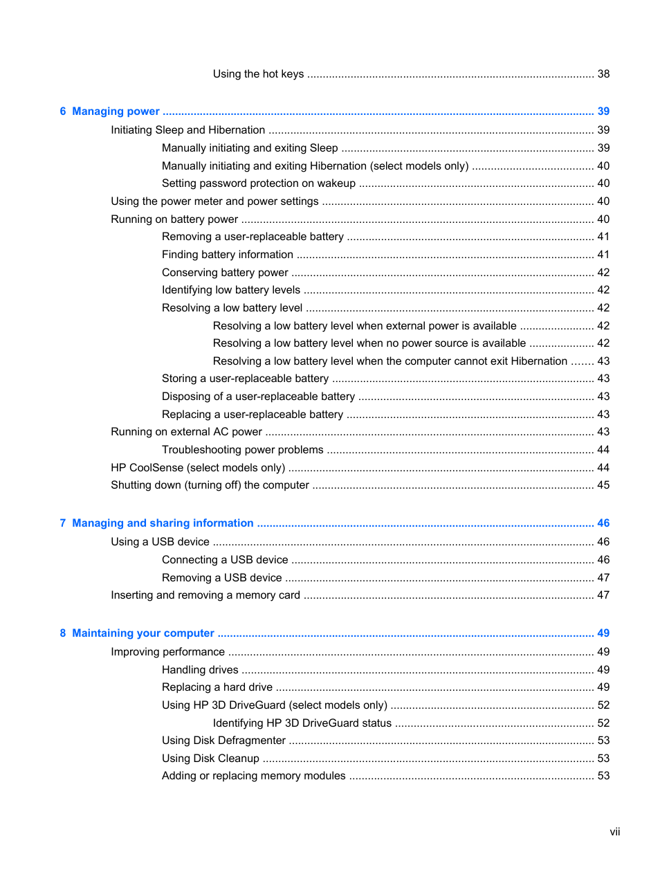 HP Pavilion TouchSmart 11z-e000 CTO Notebook PC User Manual | Page 7 / 87