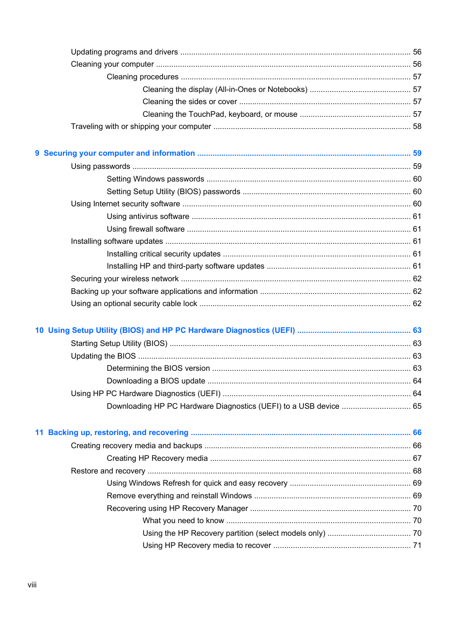 HP Pavilion TouchSmart 11z-e000 CTO Notebook PC User Manual | Page 8 / 87