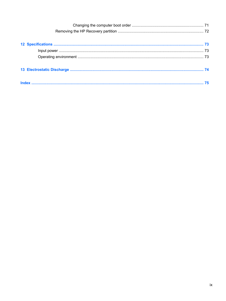 HP Pavilion TouchSmart 11z-e000 CTO Notebook PC User Manual | Page 9 / 87