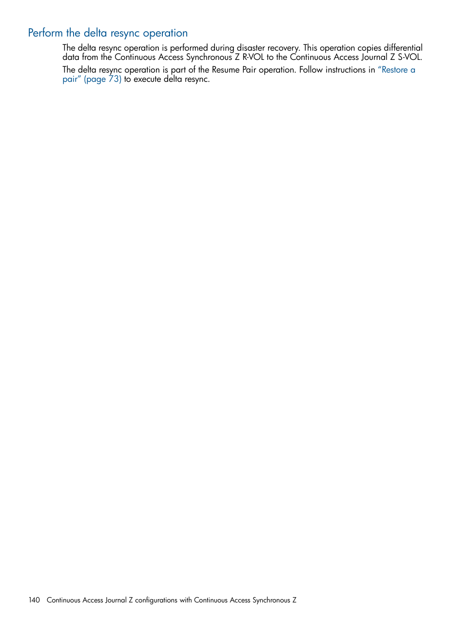 Perform the delta resync operation | HP XP P9500 Storage User Manual | Page 140 / 193