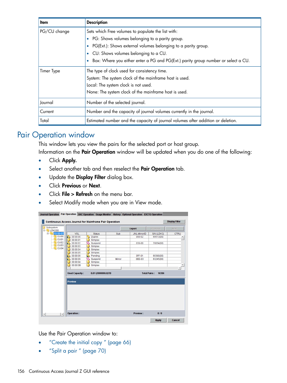 Pair operation window | HP XP P9500 Storage User Manual | Page 156 / 193