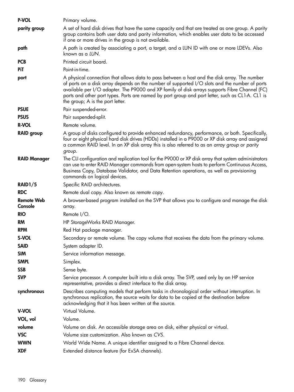 HP XP P9500 Storage User Manual | Page 190 / 193