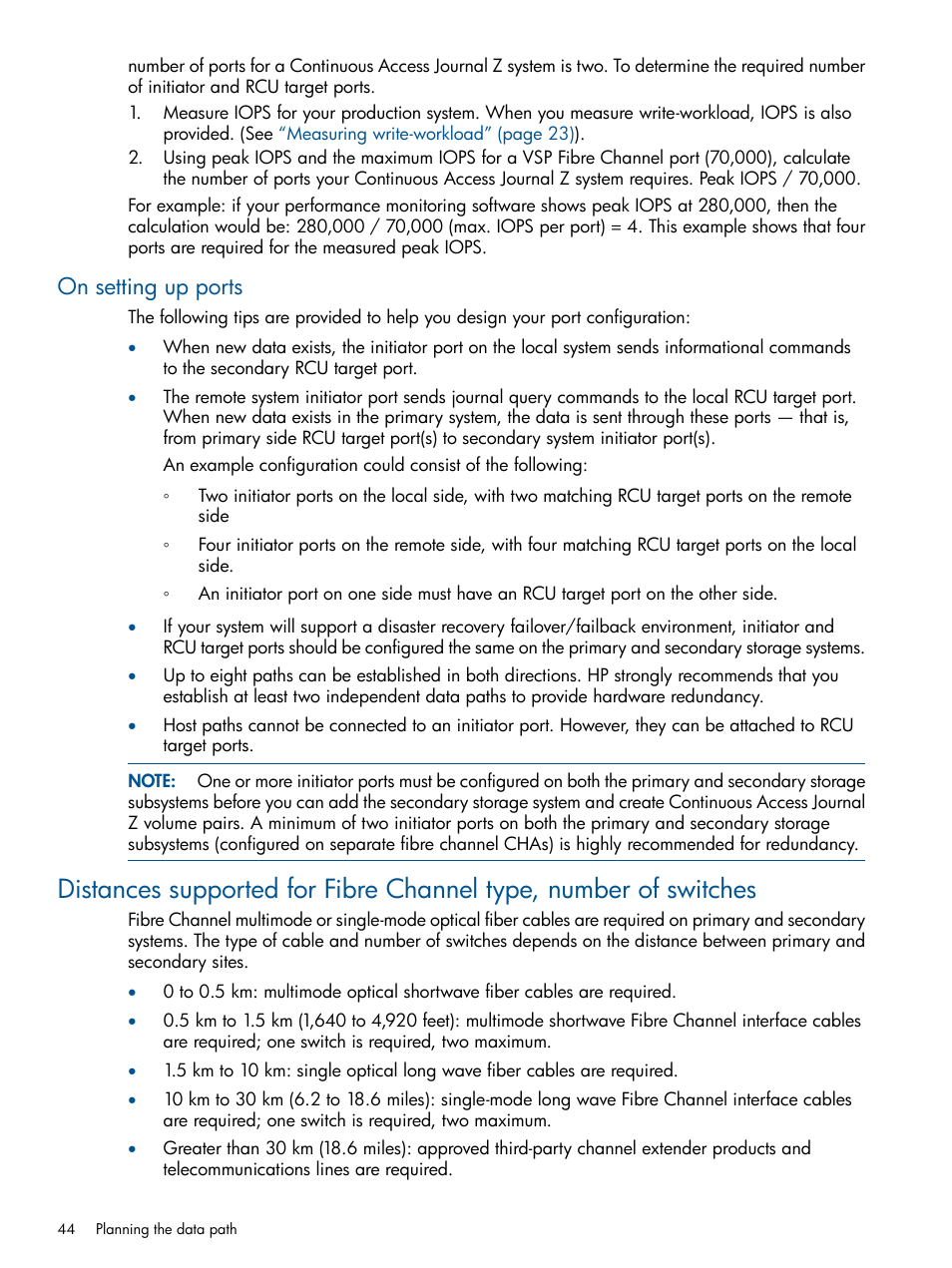 On setting up ports | HP XP P9500 Storage User Manual | Page 44 / 193