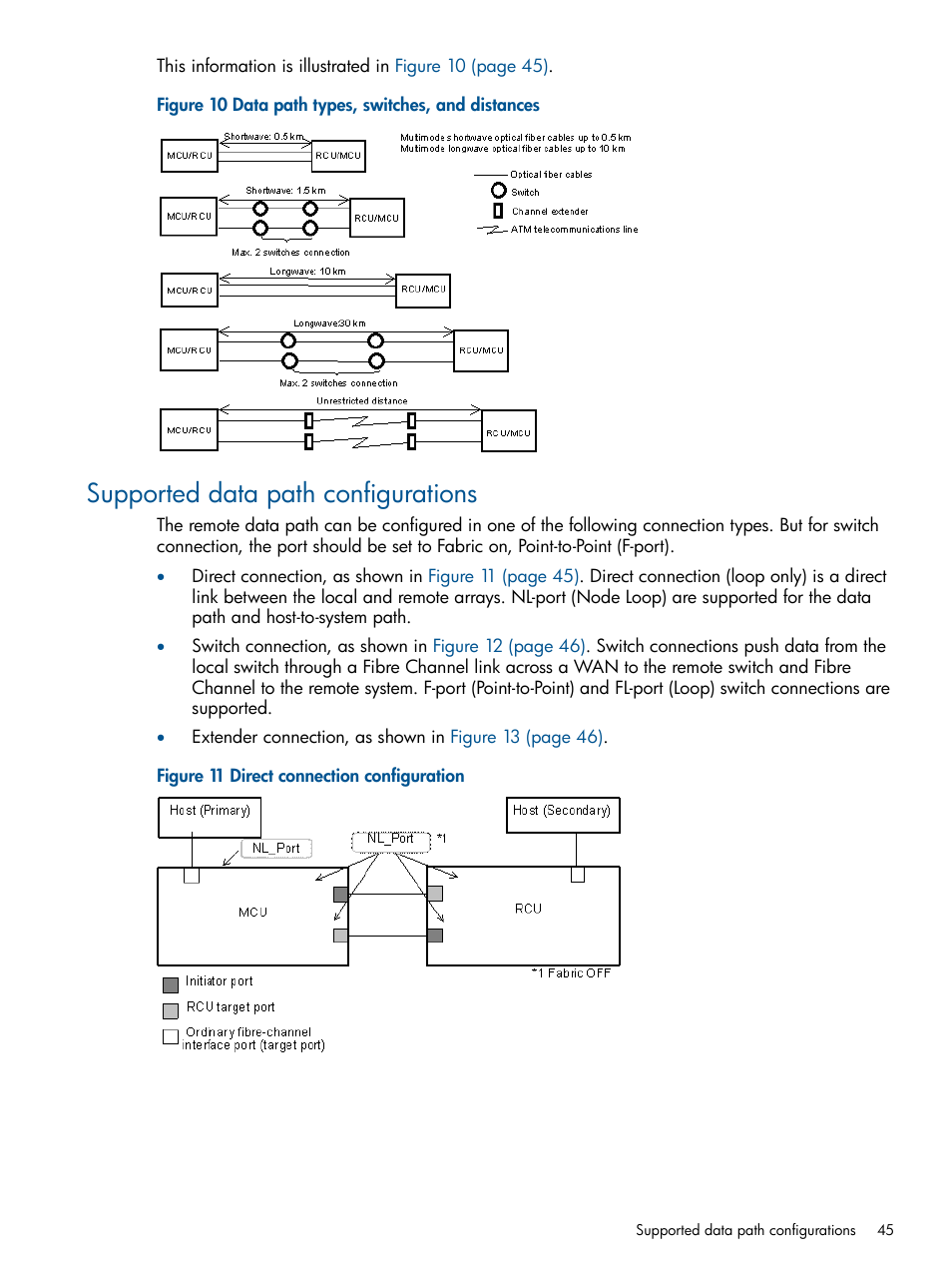 Supported data path configurations | HP XP P9500 Storage User Manual | Page 45 / 193