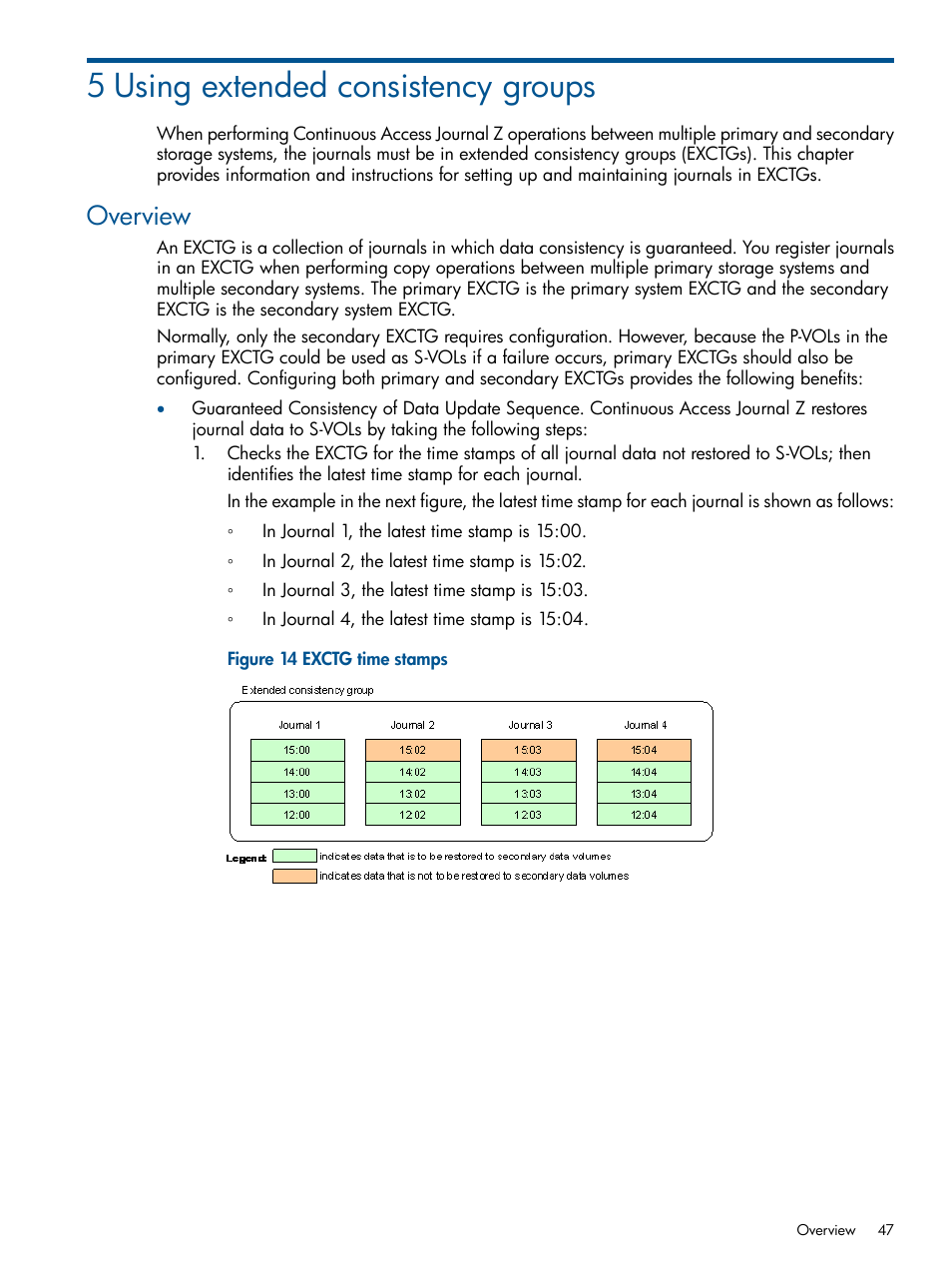 5 using extended consistency groups, Overview | HP XP P9500 Storage User Manual | Page 47 / 193