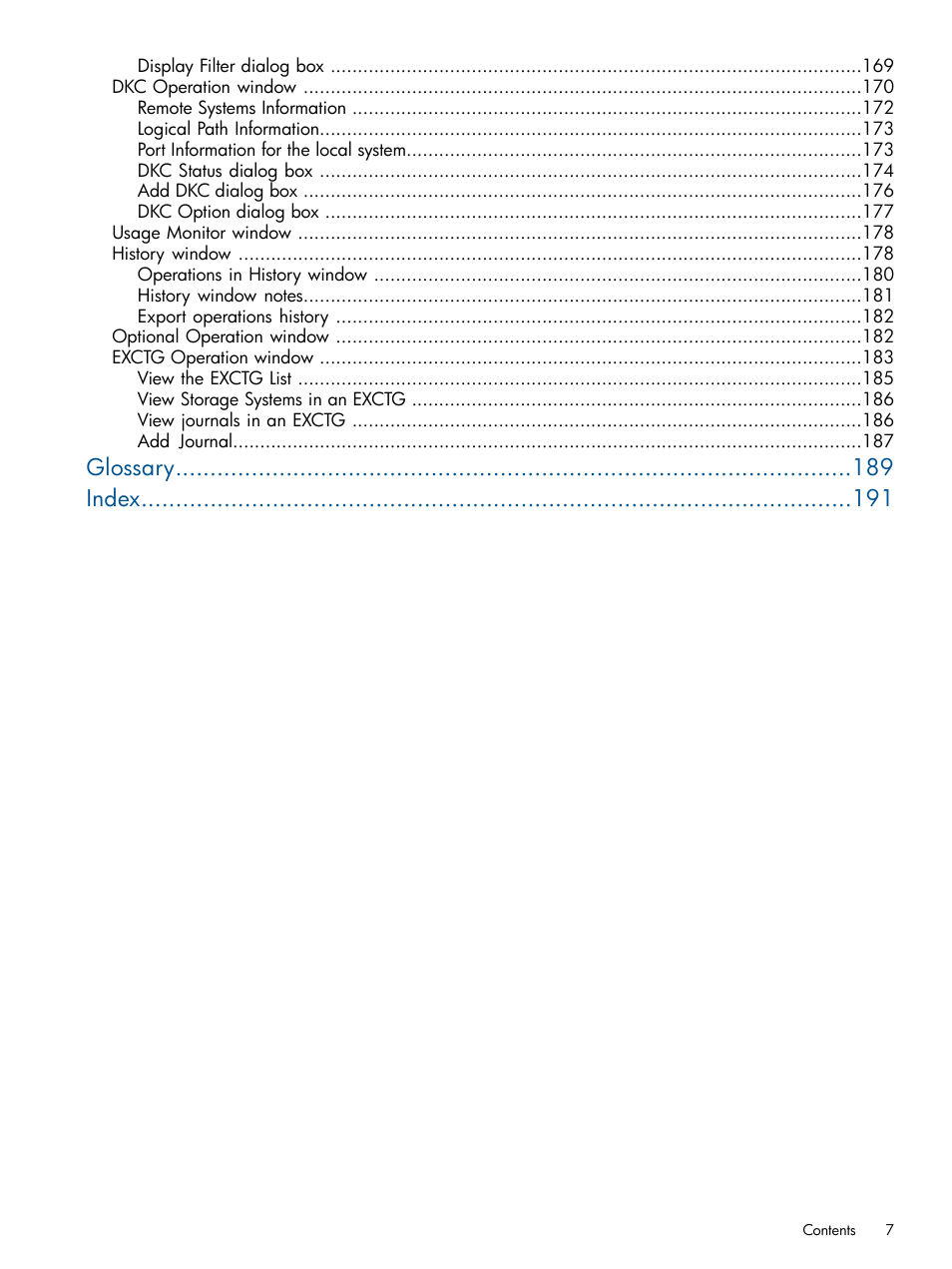 Glossary index | HP XP P9500 Storage User Manual | Page 7 / 193