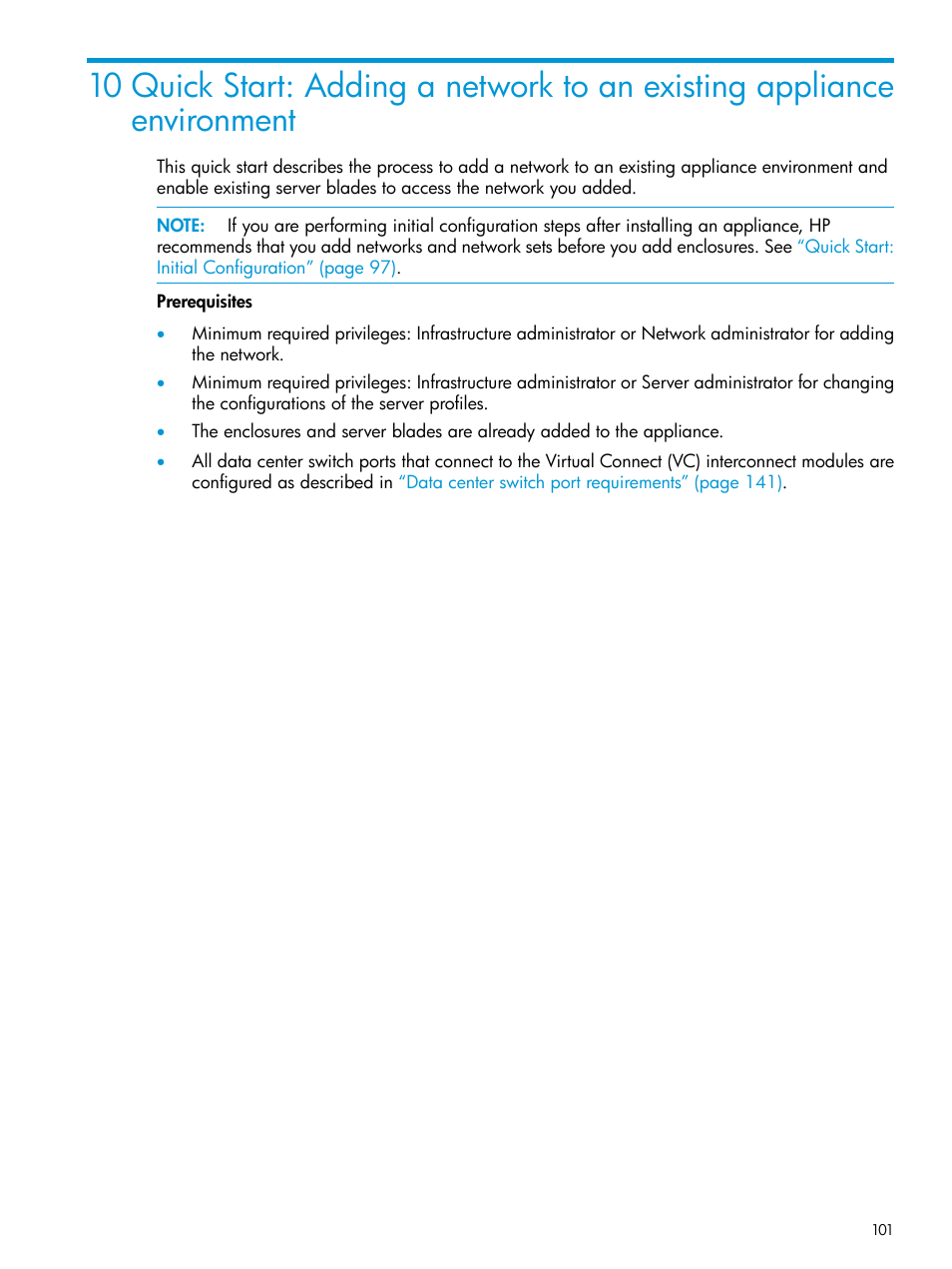 Quick start: adding a | HP OneView User Manual | Page 101 / 344
