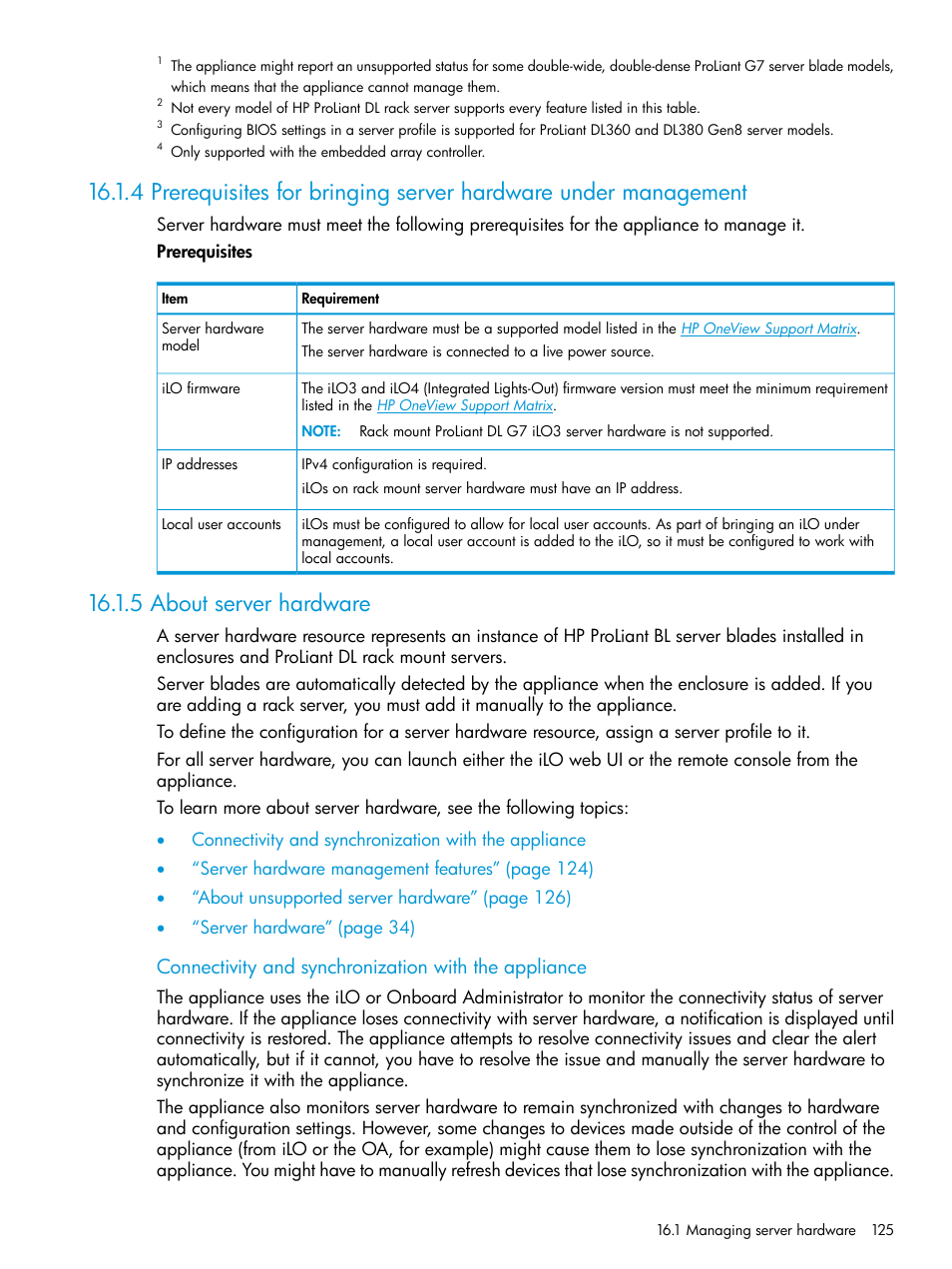 5 about server hardware | HP OneView User Manual | Page 125 / 344