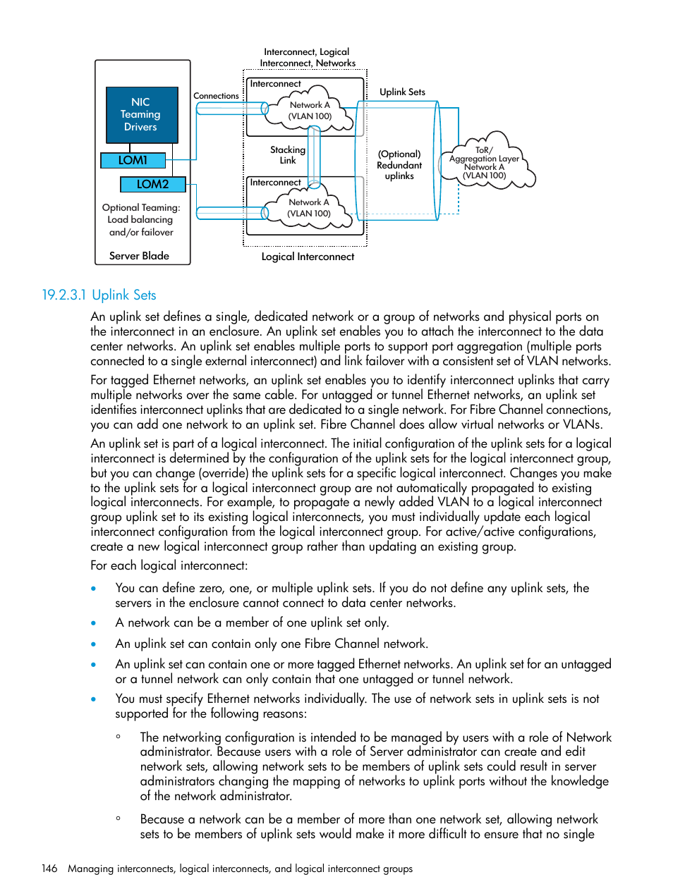 1 uplink sets | HP OneView User Manual | Page 146 / 344