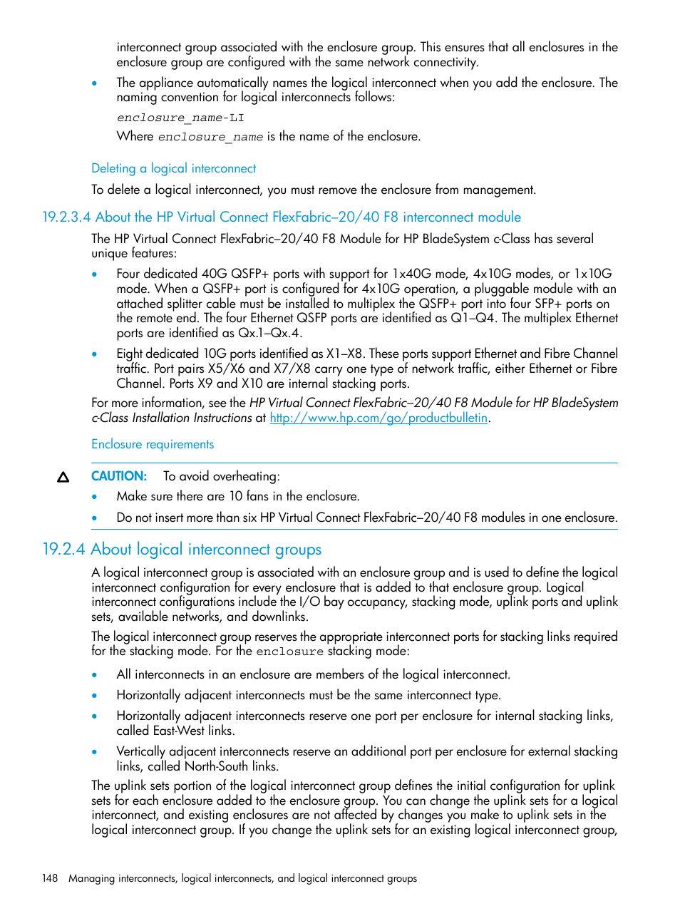 4 about logical interconnect groups | HP OneView User Manual | Page 148 / 344