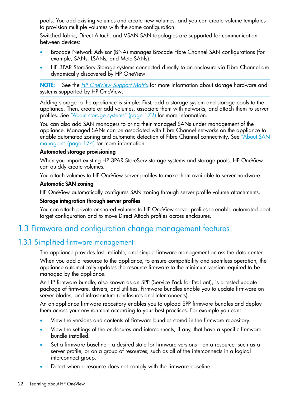 1 simplified firmware management | HP OneView User Manual | Page 22 / 344