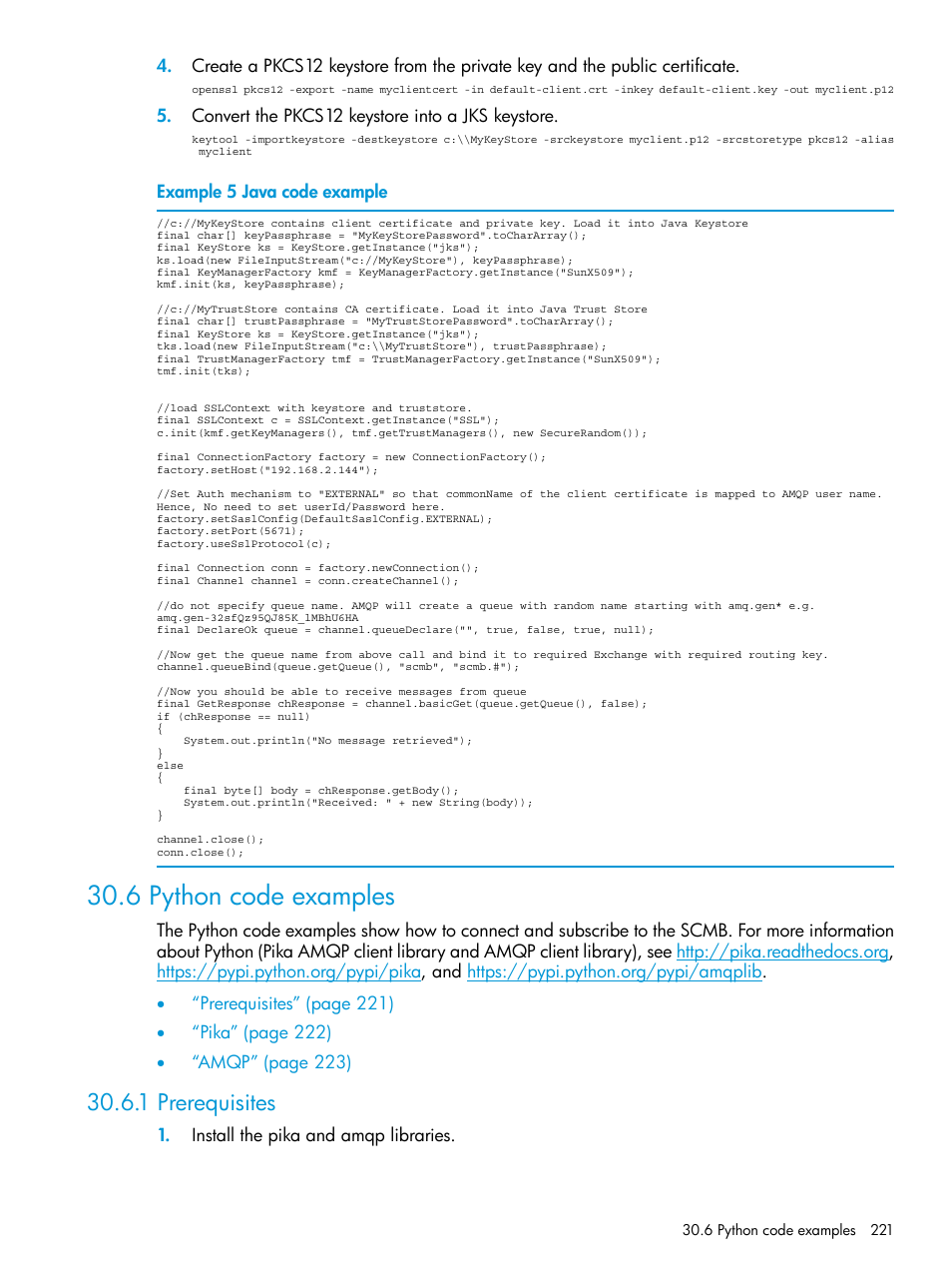 6 python code examples, 1 prerequisites | HP OneView User Manual | Page 221 / 344