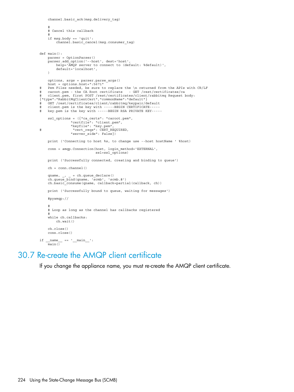 7 re-create the amqp client certificate | HP OneView User Manual | Page 224 / 344