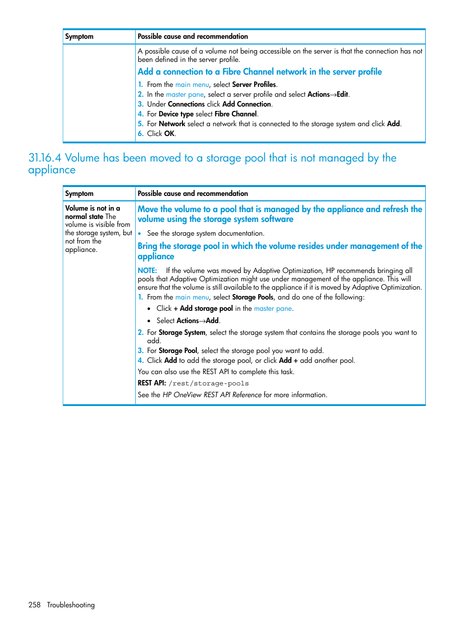 HP OneView User Manual | Page 258 / 344