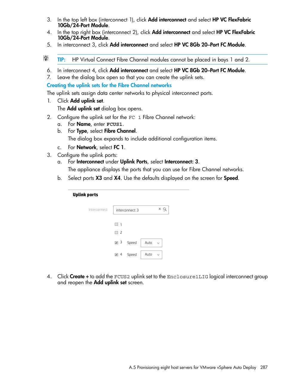 Create uplink set | HP OneView User Manual | Page 287 / 344