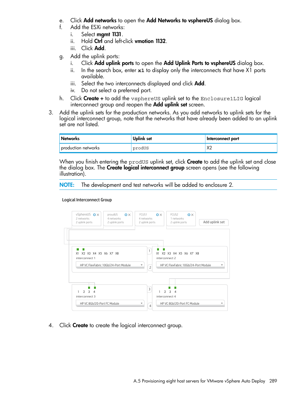 Create logical interconnect group, General | HP OneView User Manual | Page 289 / 344