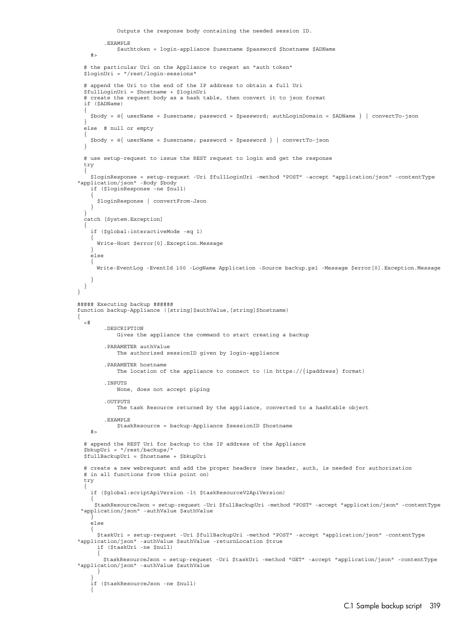 HP OneView User Manual | Page 319 / 344