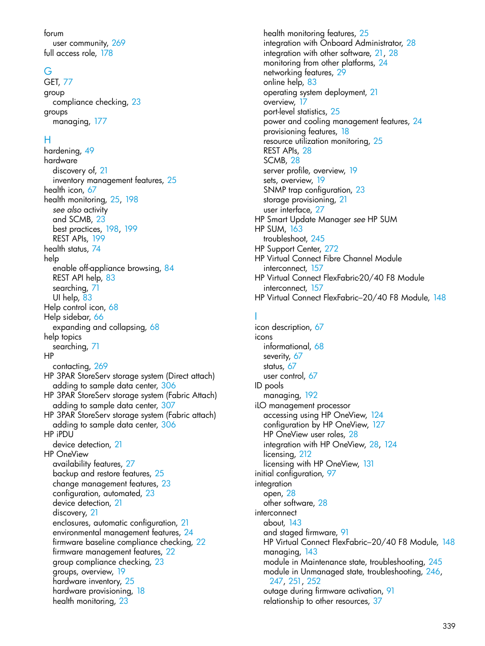 HP OneView User Manual | Page 339 / 344
