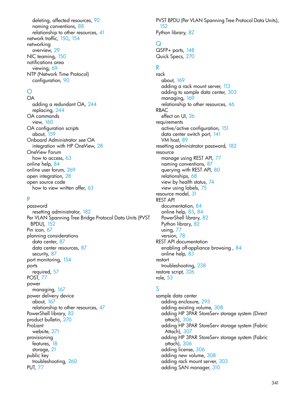 HP OneView User Manual | Page 341 / 344