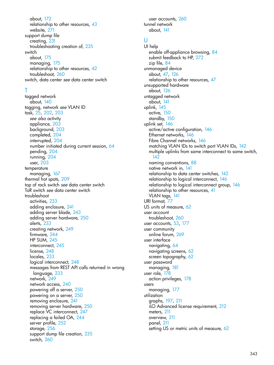 HP OneView User Manual | Page 343 / 344