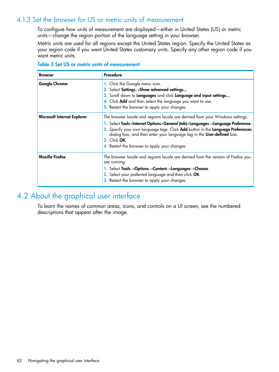 2 about the graphical user interface | HP OneView User Manual | Page 62 / 344